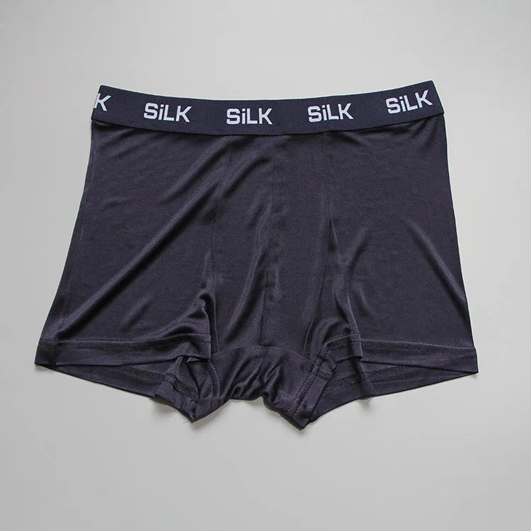 Men's breathable silk shorts in loose fit with mid waist design