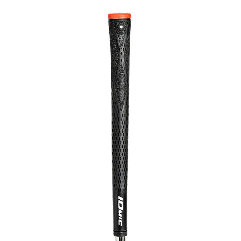 TPE and TPR material golf club grip shown in assorted colours including pink, red, blue, and black with coloured heads.