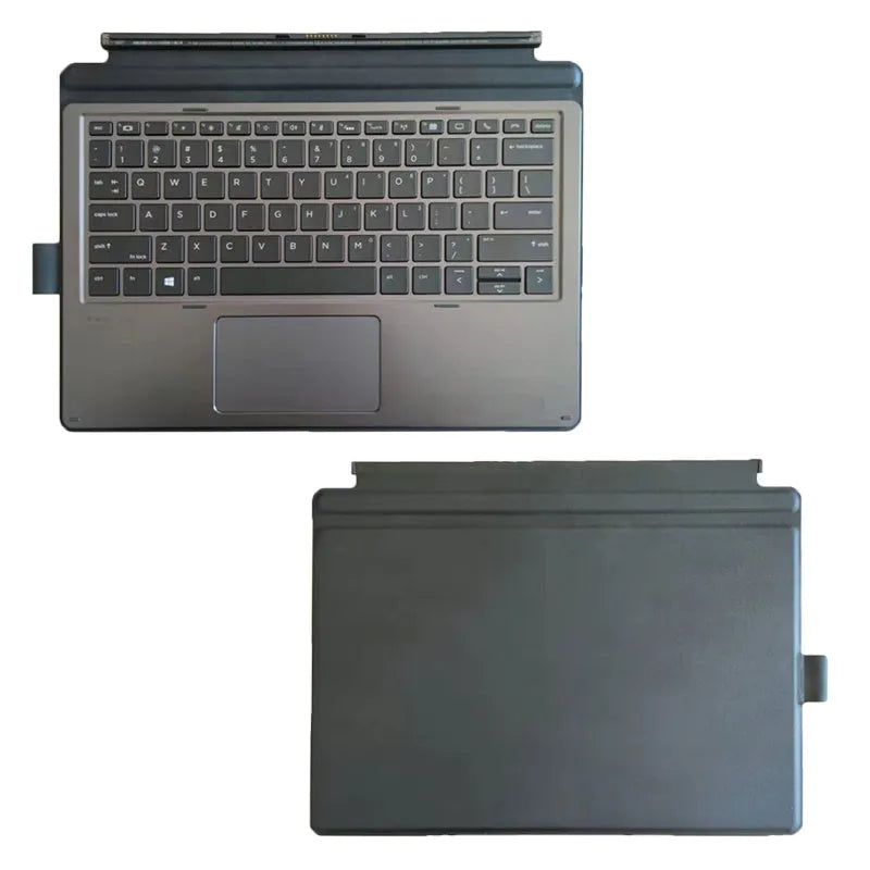 Elite X2 Tablet Keyboard with integrated trackpad and multimedia keys, shown alongside a compatible tablet.