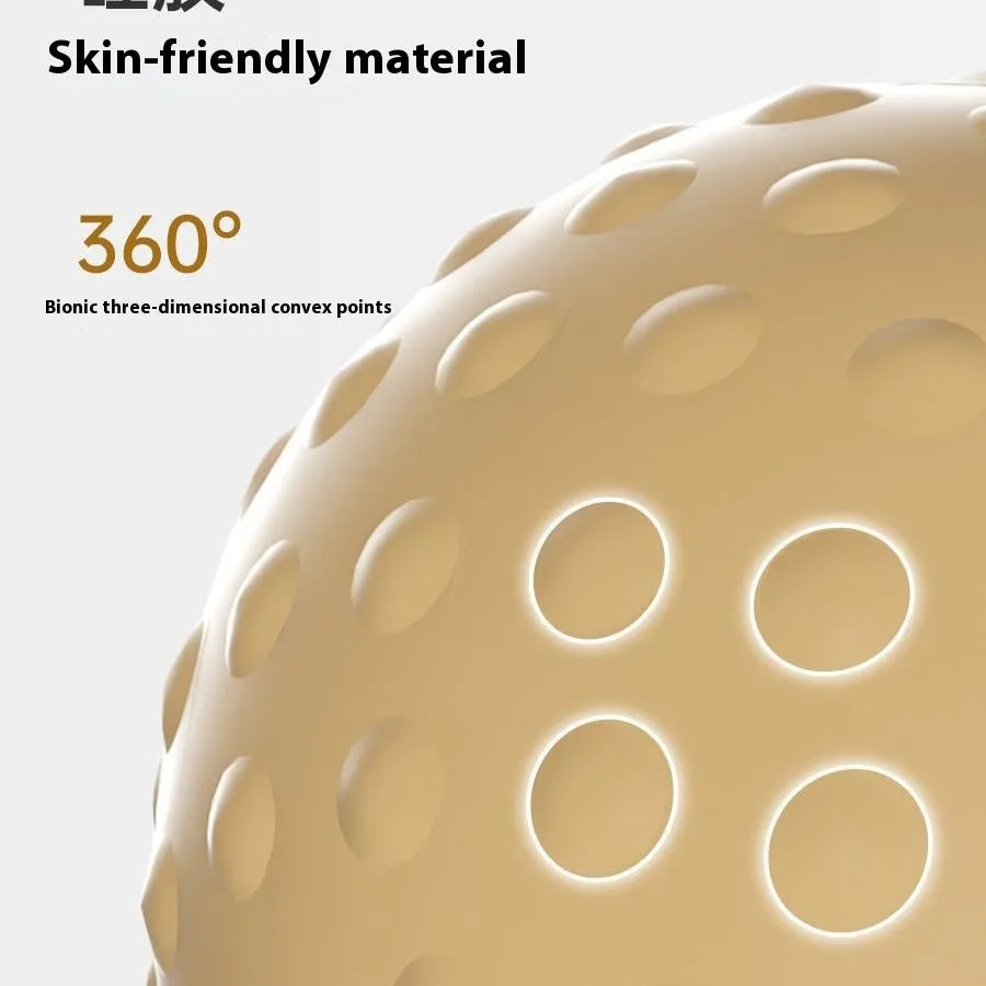 Caramel mocha double ball massage ball for cold and hot compress therapy on a foot