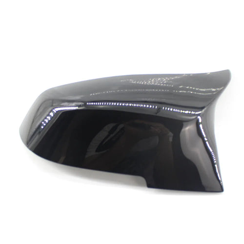 Pair of paint bright black horn-shaped rearview mirror shells for BMW F-series models