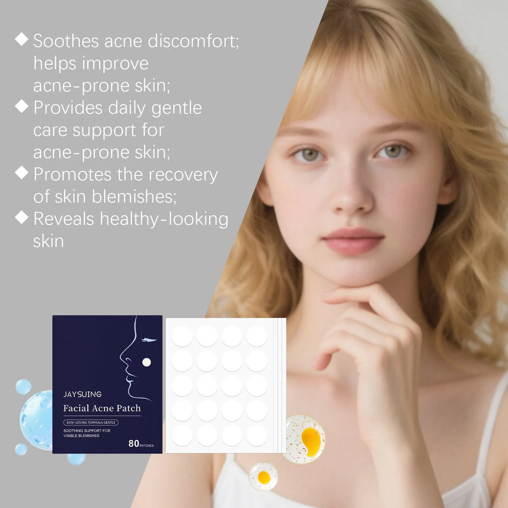 80 transparent hydrocolloid facial acne patches for gentle daily blemish treatment