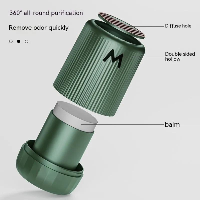 Solid car aromatherapy decorative cup in choice of four fragrances, measuring 10 by 6 centimetres.