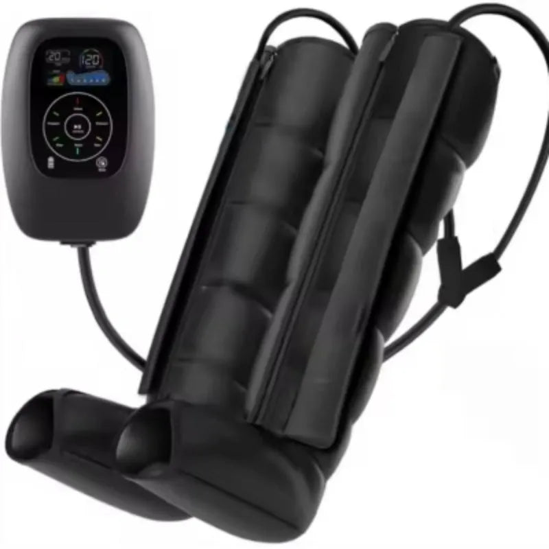 Air compression massager with leg sleeves, arm wrap, waist unit and handheld remote control