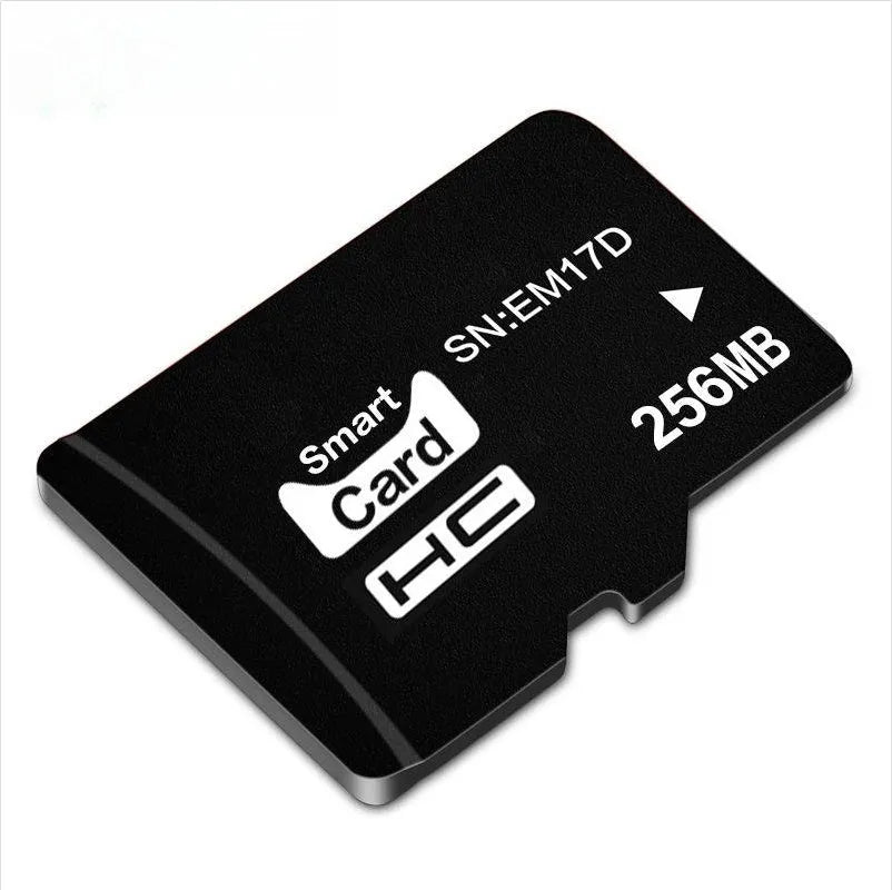 256MB TF memory card with integrated mini speaker, 11mm by 15mm size.