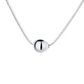 Silver necklace with small ball pendants on delicate chain for clavicle wear