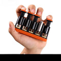 Grey and orange non-slip silicone finger trainer for hand muscle development