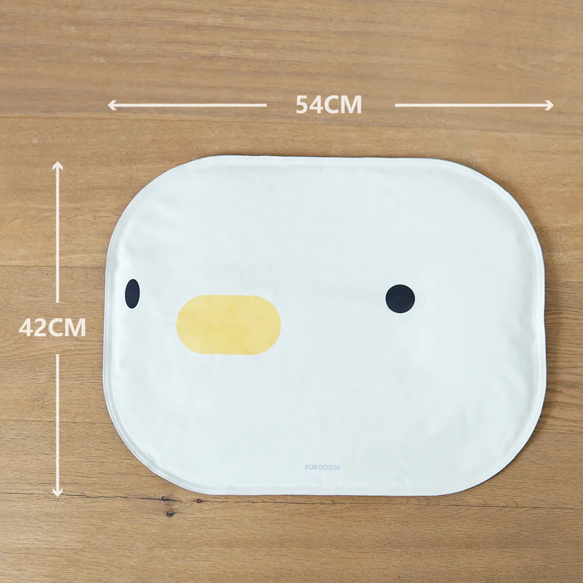 Chick shaped pet cooling mat 45cm square with composite cloth surface