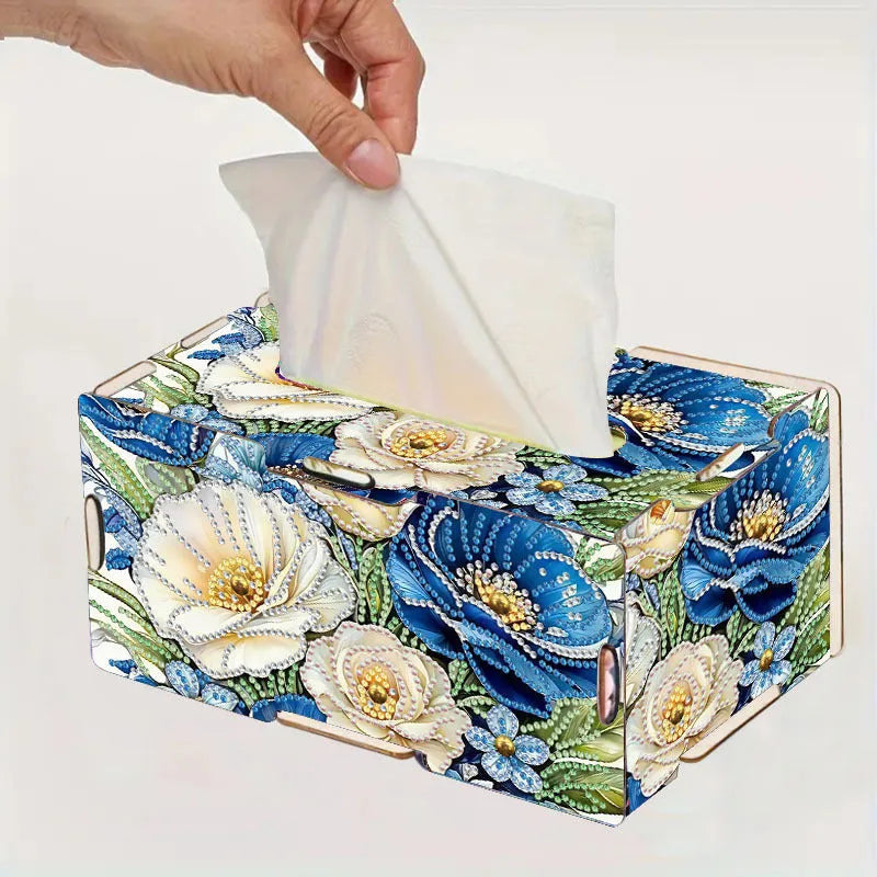 Handmade diamond painting mosaic tissue box cover wooden frameless modern simplicity style