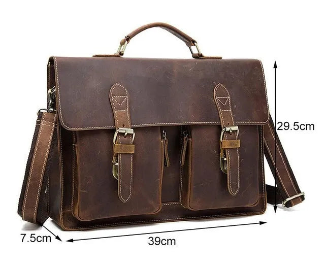 Small yellow brown genuine leather men's shoulder messenger bag with nylon lining