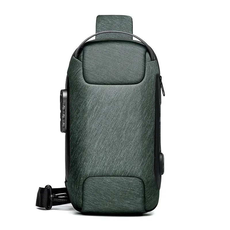 Waterproof Oxford cloth anti-theft messenger bag with crossbody strap in black colour