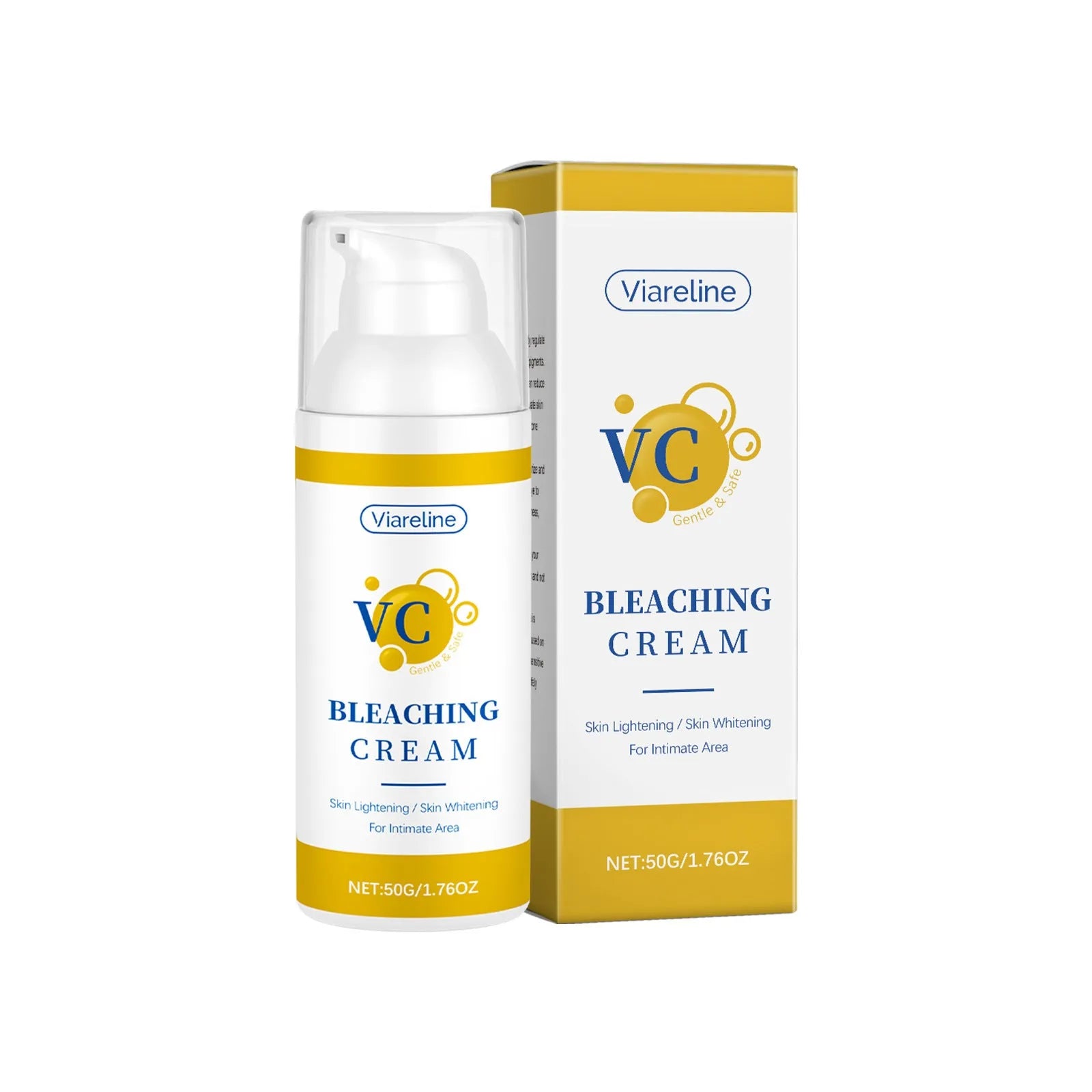 50g tube of skin lightening cream with vitamin C and titanium dioxide for pigmentation treatment