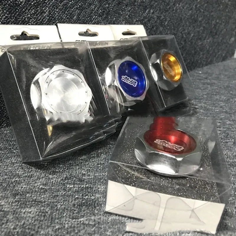 Aluminium alloy oil filter cap for Honda in red, blue, silver, black, purple, and gold colour options.