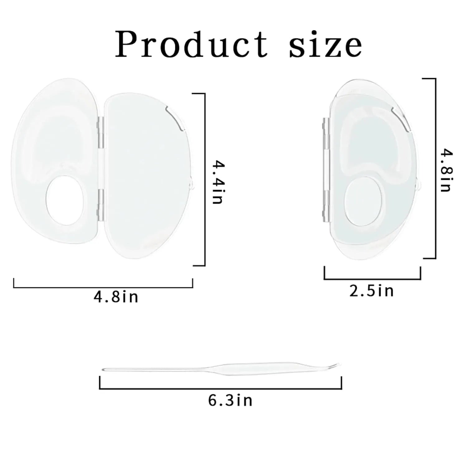 Transparent acrylic makeup mixing palette showing storage groove and colour test areas.