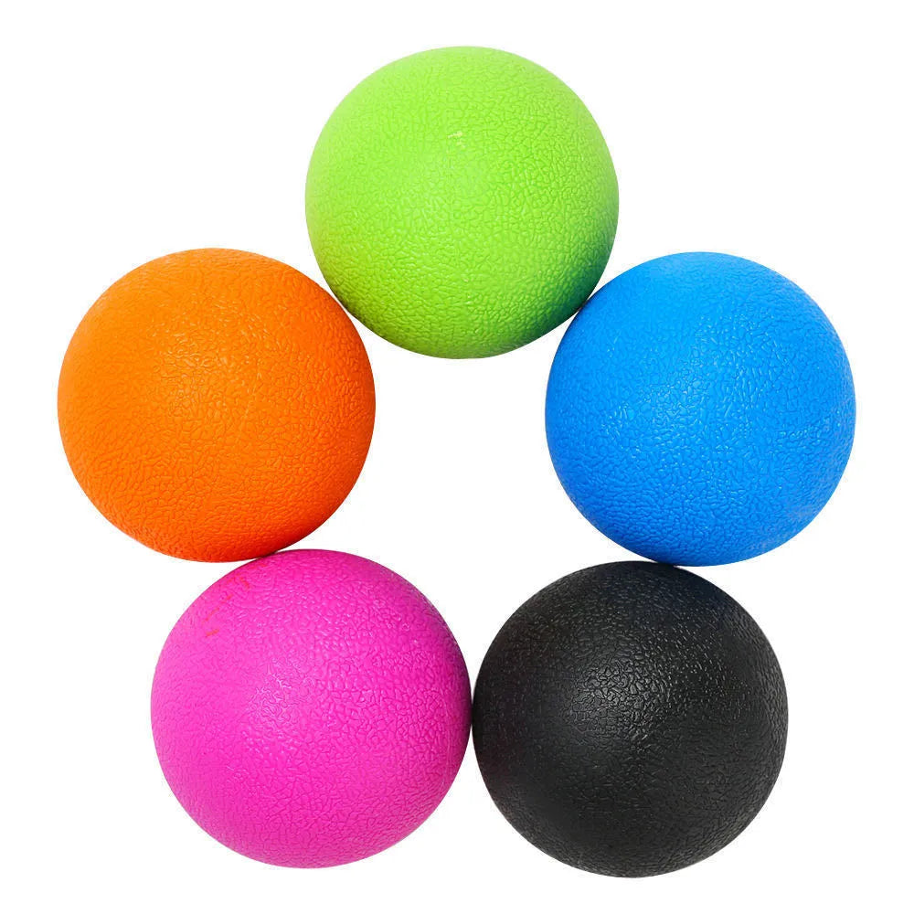 Round green TPE yoga massage ball measuring 6.1 cm in diameter for muscle relaxation