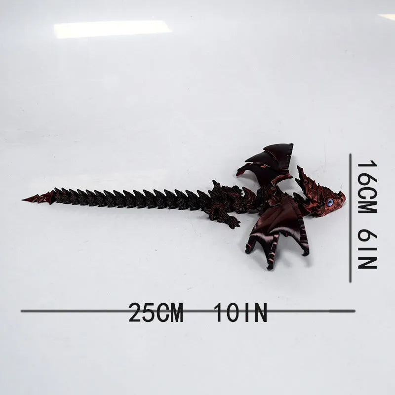 3D printed flying dragon wings decoration toy with detailed texture in multiple colour options