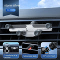 Invisible alloy on-board car phone bracket showing knob air outlet and paste mounting versions in black colour