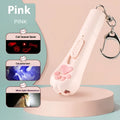 Cat teaser pen light toy with LED in pink, cream, and sky blue colour options.