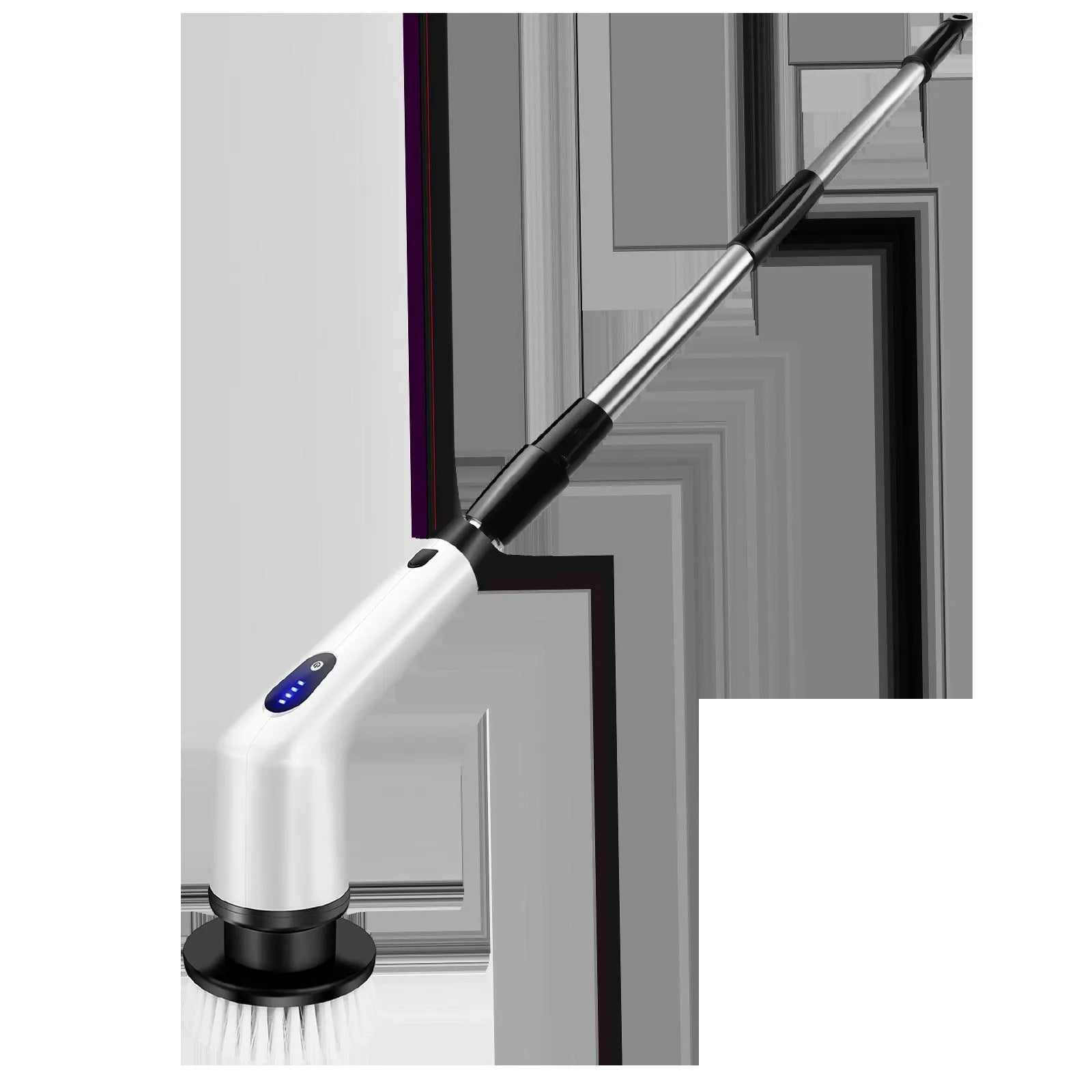 White lithium rechargeable handheld cleaning ball with cleaning brush attachment