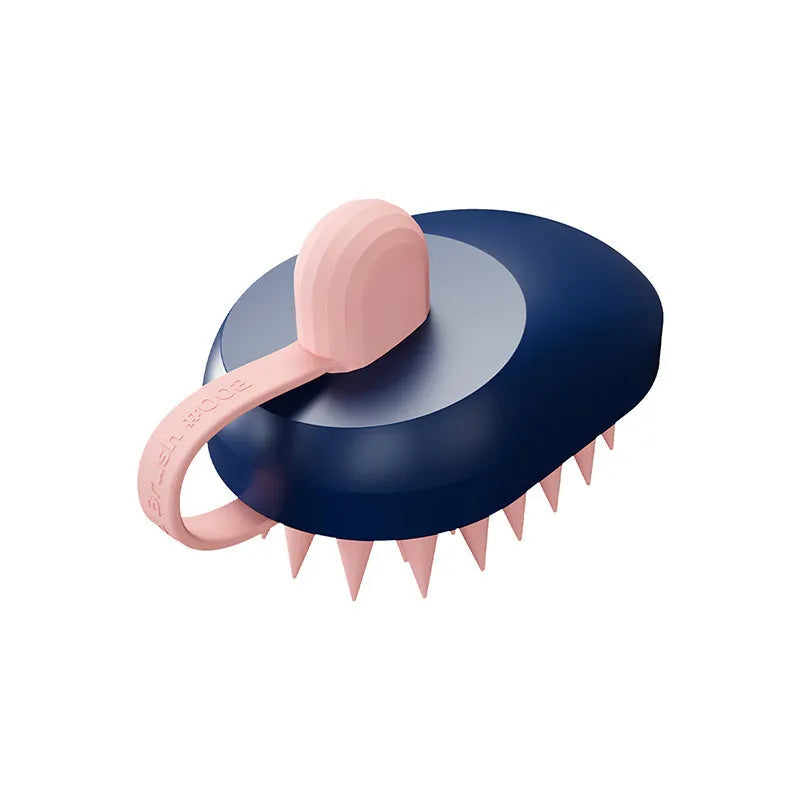 Silicone pet grooming brush with massage head for hair removal and bathing