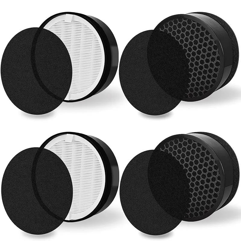 Levoit LV-H132 compatible replacement air filter measuring 19cm square with separate filter cotton