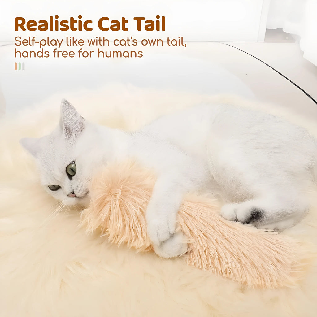 Soft plush cat toy pillow in green, white, blue, or pink, measuring 27x10 cm.