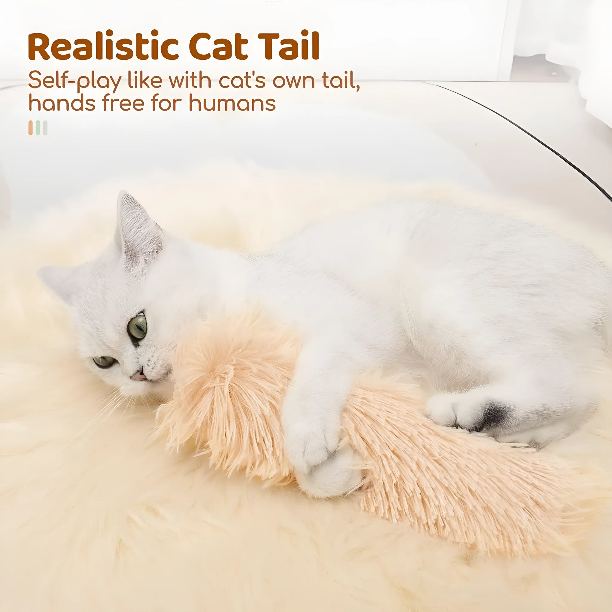 Soft plush cat toy pillow in green, white, blue, or pink, measuring 27x10 cm.
