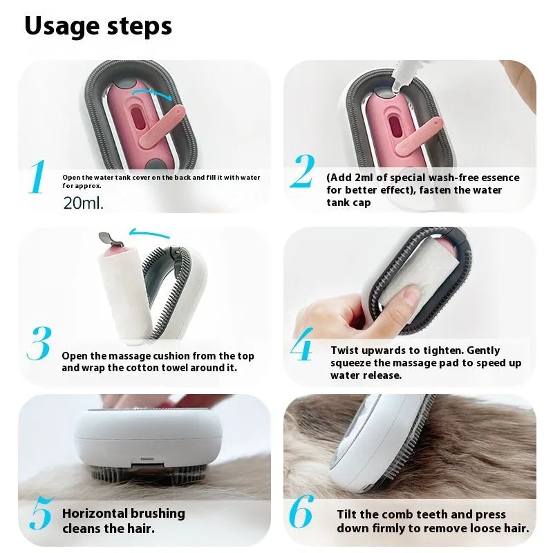 Large floating dog hair comb with ABS silicone construction for bath-time grooming