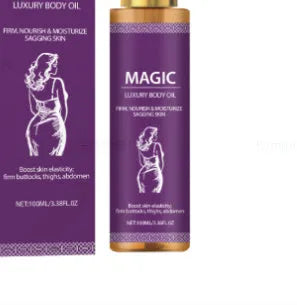 100ml bottle of body soothing treatment oil containing jojoba, camellia and sweet almond oils.