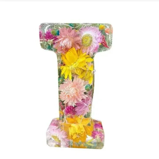 Transparent resin night light ornament with custom letter design 15cm square modern simplicity