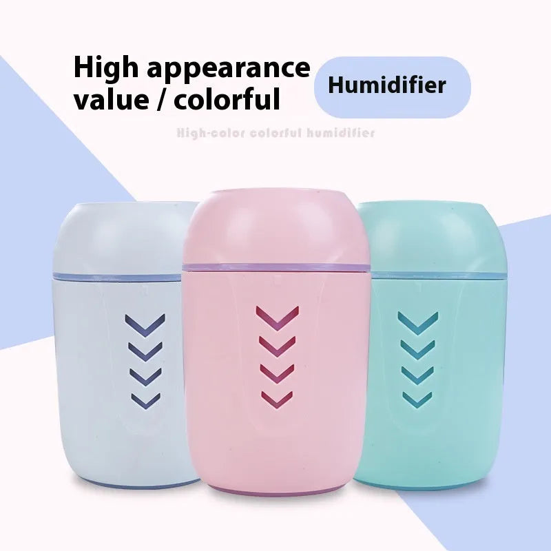 Circular portable air purifier in blue colour with USB cable for car and home use