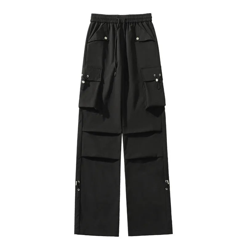 Women's plus size waterproof trousers in straight-leg design with drawstring waist