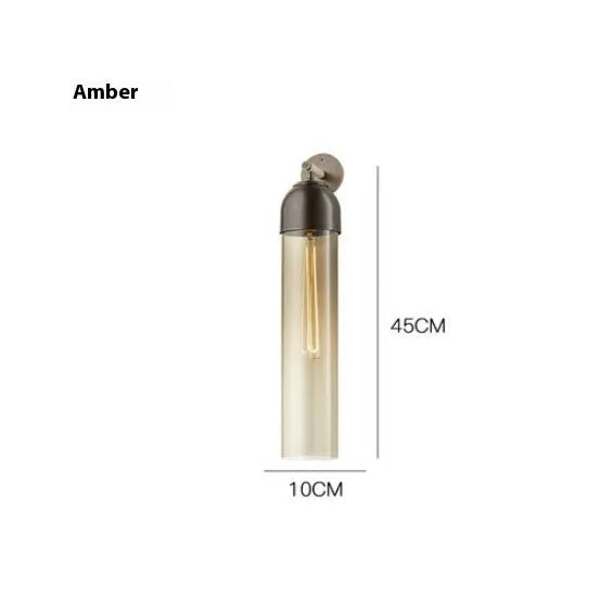 Modern minimalist glass wall lamp with 40cm diameter shade in five colour options