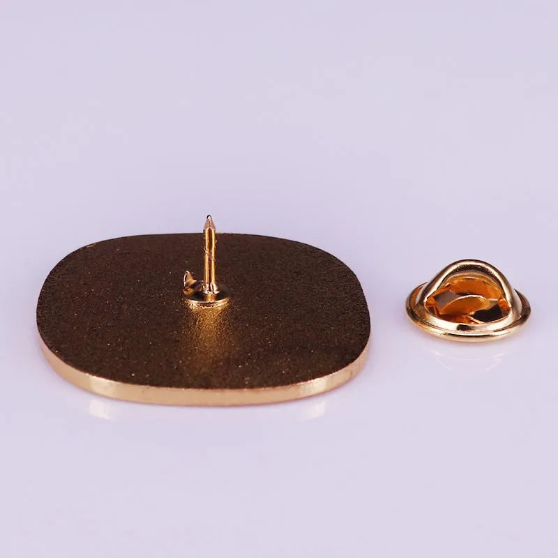 Gold copper RBG cat brooch, 30mm, Ruth Ginsburg inspired women's power equality badge with butterfly or rubber buckle