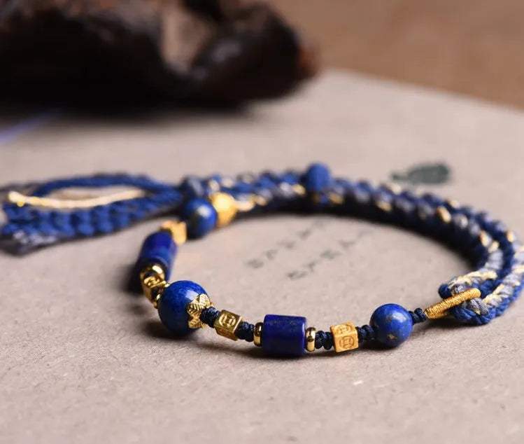 Hand-woven rope bracelet DIY watch band in ethnic style with flexible wire construction