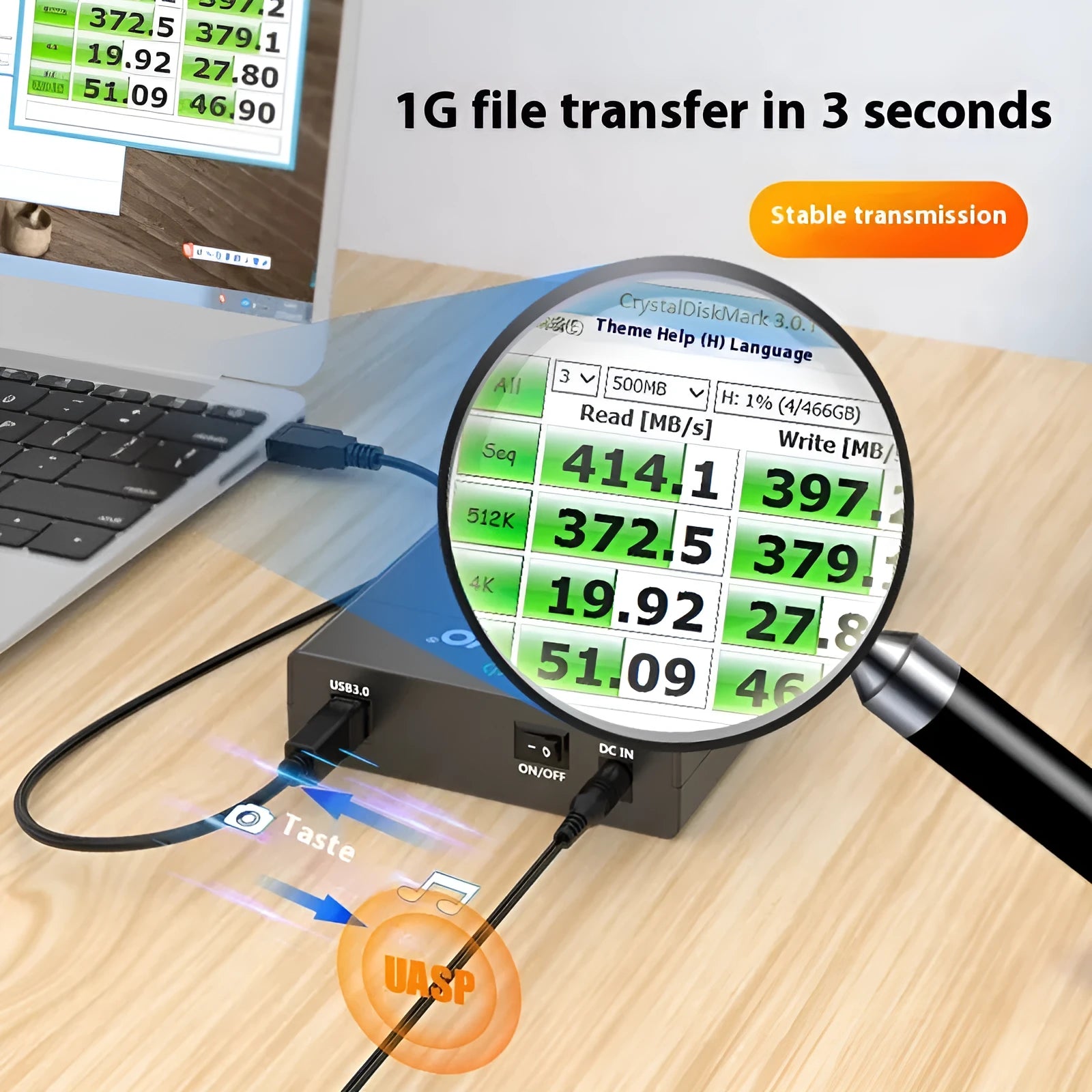 3.5 inch USB 3.0 SATA hard disk enclosure with sliding cover in black silver colour variant
