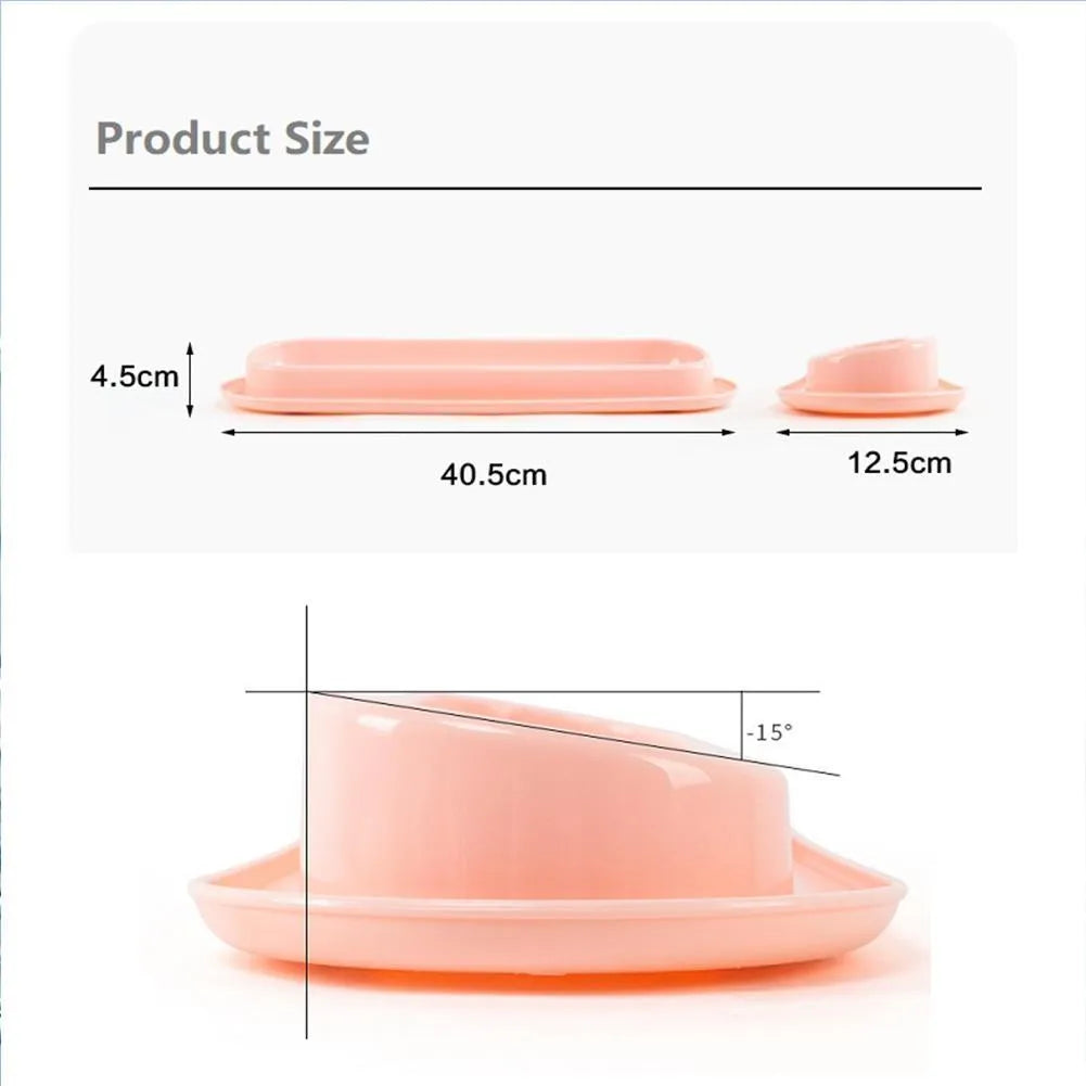 Leakproof pet bowl feeder with non-slip base in green, pink and yellow colours