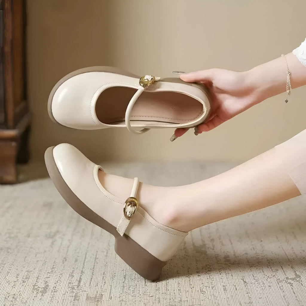 Flat fairy style cheongsam leather shoes with skull pattern and wedge heel in black, white, or light brown