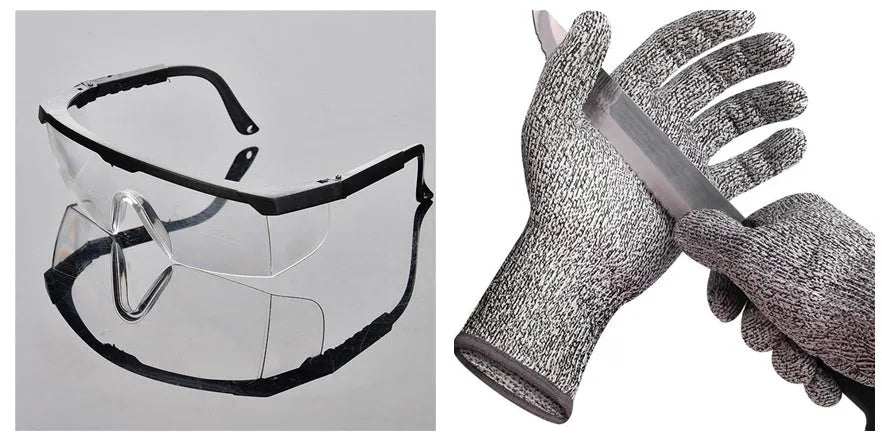 HPPE rubber-dipped cut and stab resistant work gloves in black edge colour