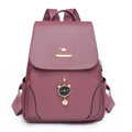 Women's soft PU leather backpack in advanced texture finish with three-dimensional pockets