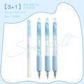 Double-headed fluorescent neutral pen with 0.5 mm tip and Cheese Mint, Sea Salt Ice Cup colours.