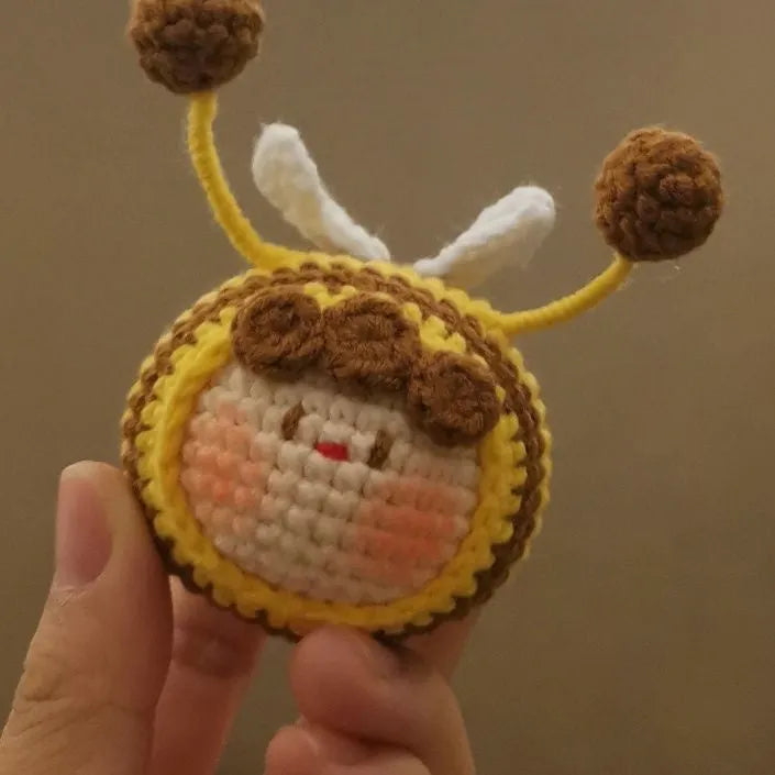 Handmade crocheted bee colonies ornament for woolen dolls with plush material
