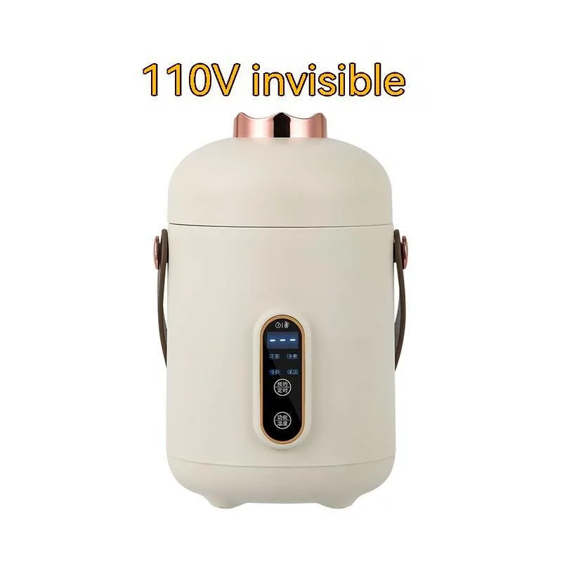 Personal portable electric stew cooker with glass liner and fibreglass body, 500W power.