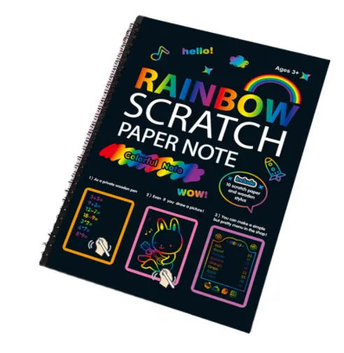 Children's large scratch art paper and scraper tool for DIY colourful painting crafts
