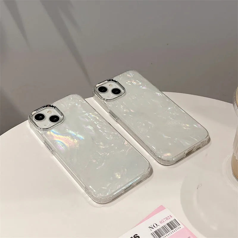 Super Fairy Dream Shell Pattern TPU phone case for iPhone in white with fantasy shell design