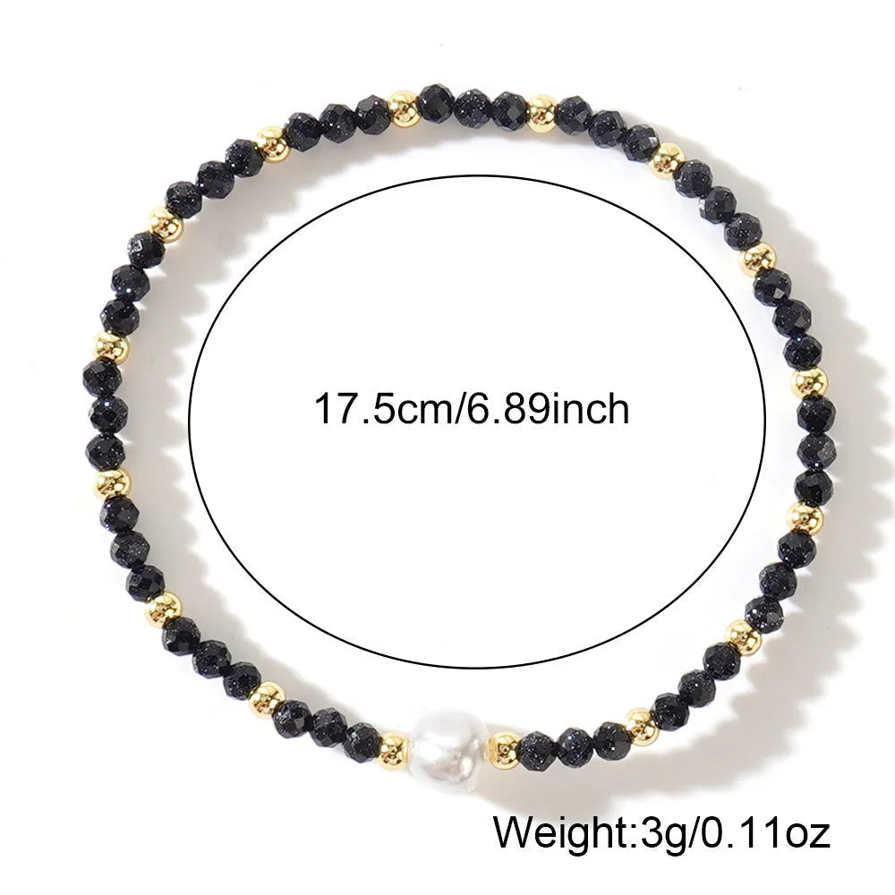 Natural stone geometric bracelet with elliptical elements showing colour variations BB24071801A to O