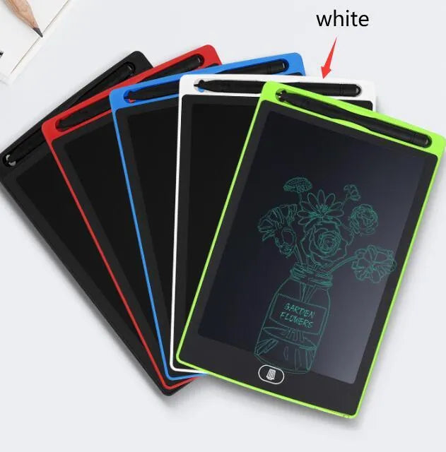Colourful plastic electronic drawing board for kids graffiti and writing.