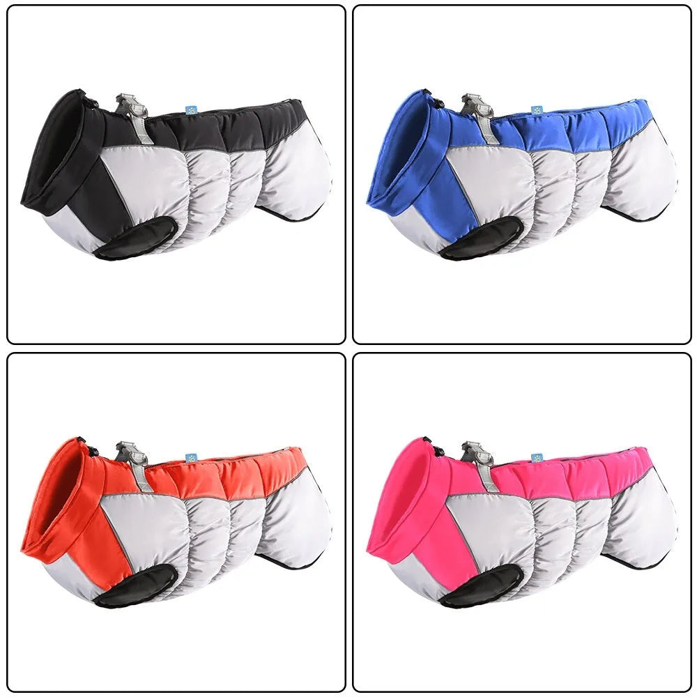 Waterproof reflective dog coat in polar fleece for big dogs in sizes XL to 6XL