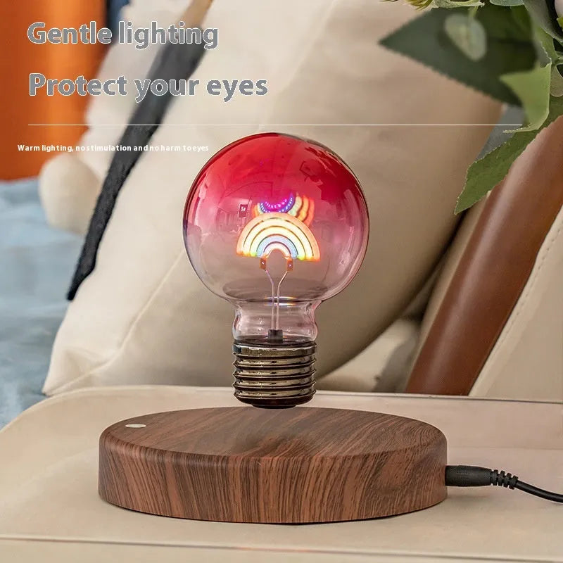 Magnetic suspension bulb love desktop decoration night lamp rainbow light 80mm diameter