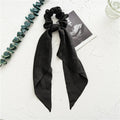 Long ribbon large intestine ring hair accessory in spring dark green ribbon colour